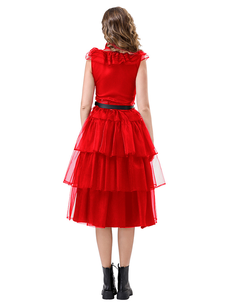 Women Wednesday Black Dress Dance Costume Dress Halloween Cosplay Gothic Outfit
